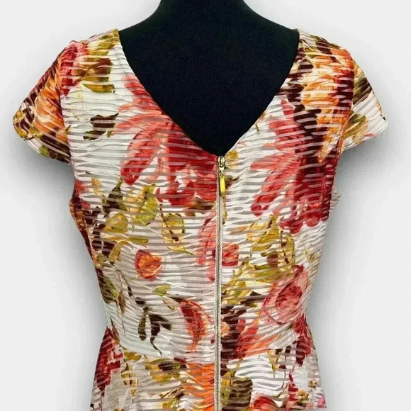 RONNI‎ NICOLE ladies floral multi-colour size 12 midi lined zippered dress - Picture 10 of 14